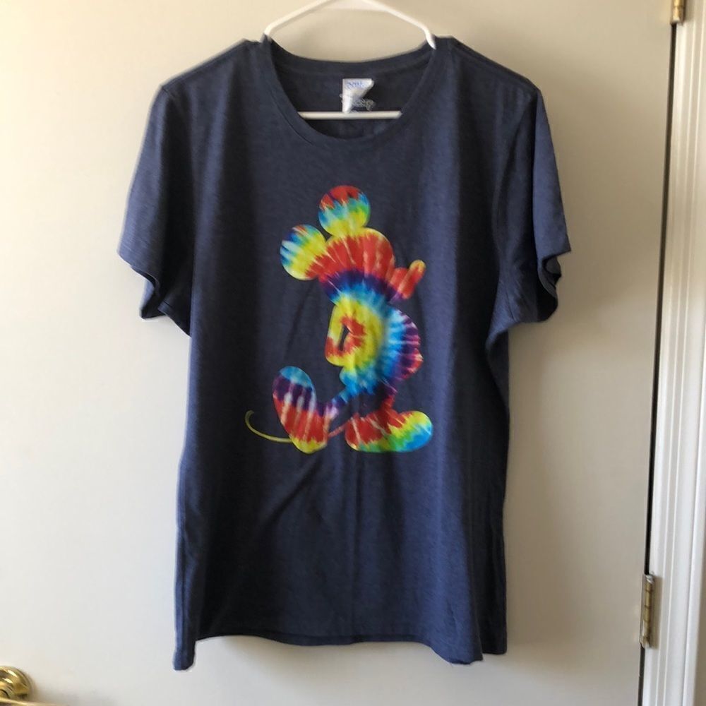 Port & Company Disney Tie-dye Mickey T-shirt Size XL GUC Blue